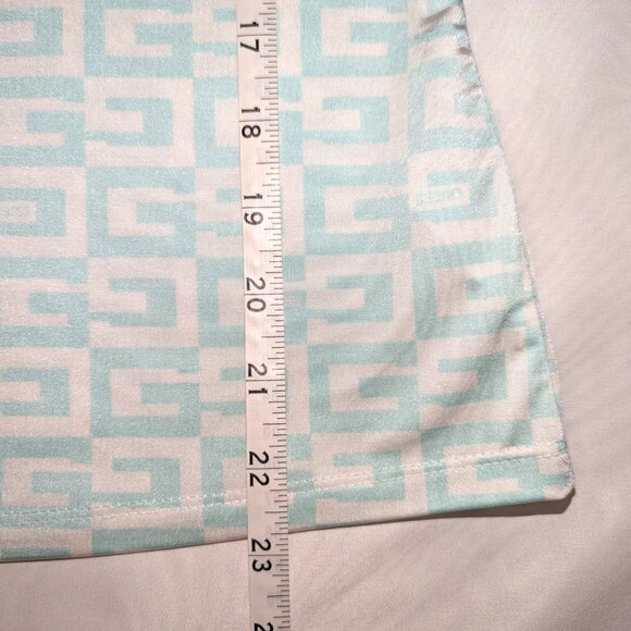 Guess | Slinky Short Sleeve G Checker Logo Top White & Pastel Turquoise | Medium - Picture 13 of 13